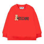 Moschino Felpa Chiusa Girocollo tinta unita con Logo Rosso per Neonato M8F03QXX ROSSO MOSCHINO 