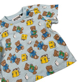 Moschino T-Shirt tinta unita con Stampa Azzurro per Neonato M8M047 AZZURRO MOSCHINO 