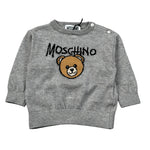 Moschino Maglia Girocollo tinta unita con Logo Grigio per Neonato M9W00J GRIGIO MOSCHINO 