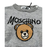 Moschino Maglia Girocollo tinta unita con Logo Grigio per Neonato M9W00J GRIGIO MOSCHINO 