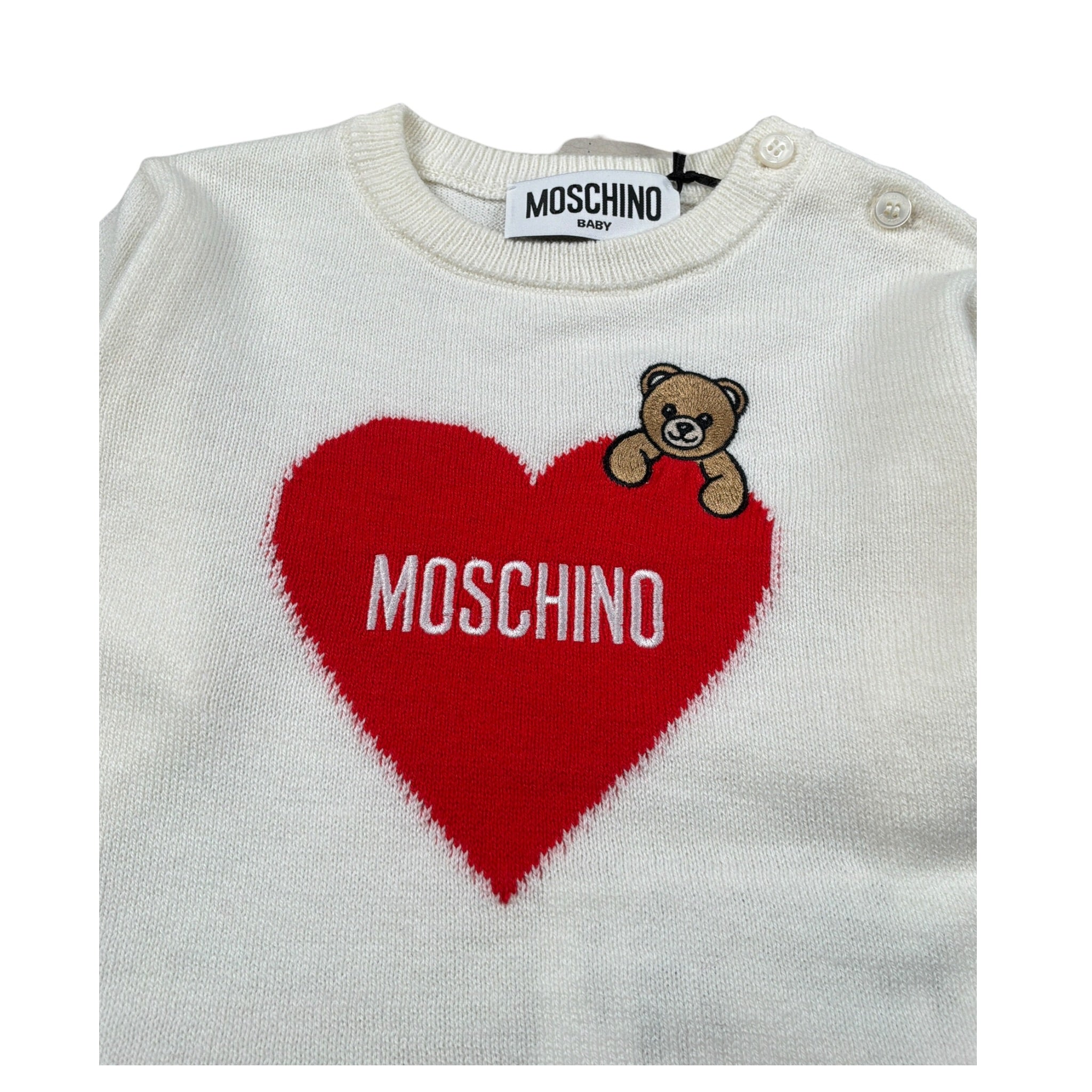 Moschino Abito Manica Lunga tinta unita Panna per Neonata MAV0CT PANNA MOSCHINO 