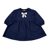 Moschino Abito Manica Lunga tinta unita con Logo Blu per Neonata MAV0CU BLU MOSCHINO 