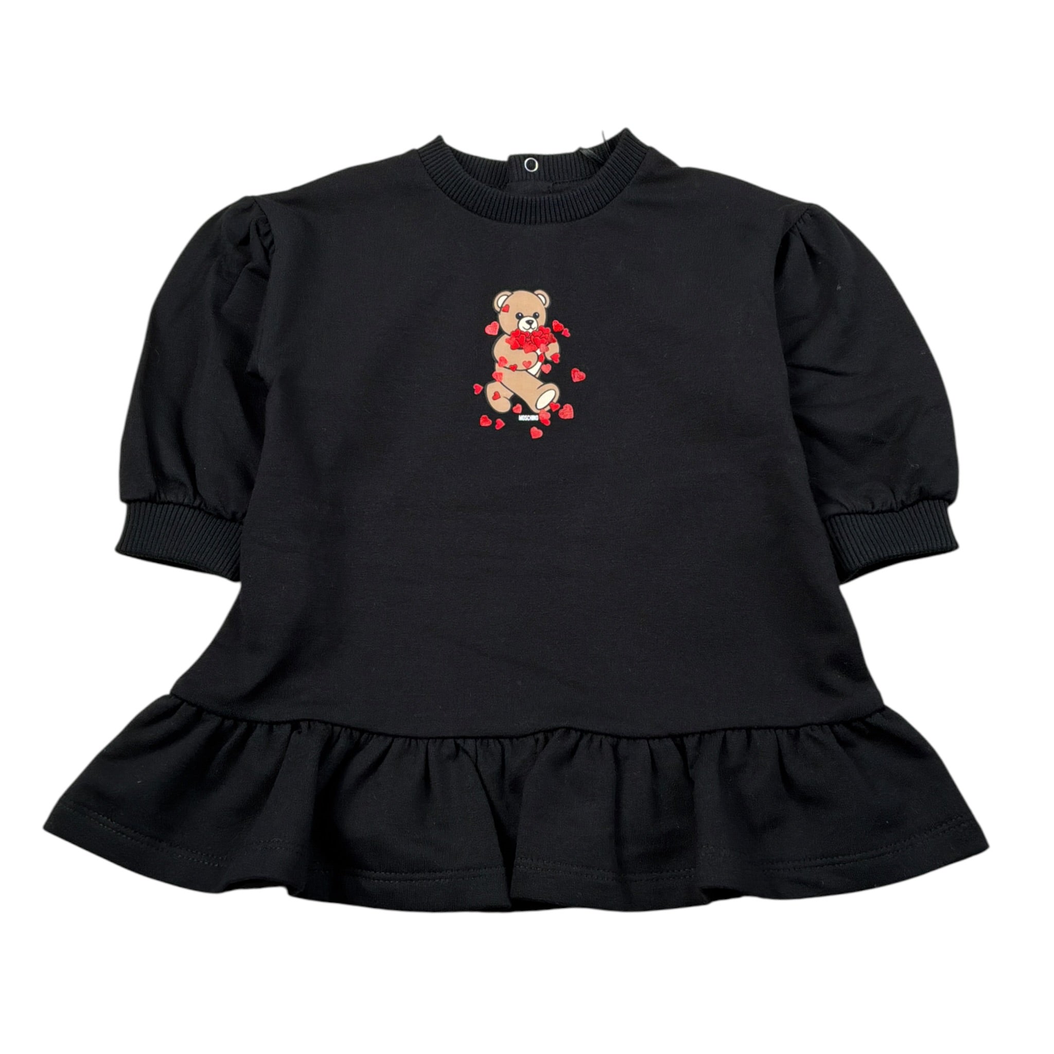 Moschino Abito Manica Lunga tinta unita con Logo Nero per Neonata MAV0CW NERO MOSCHINO 