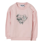 Moschino Felpa Chiusa Girocollo tinta unita con Logo Rosa per Bambina MDF031J ROSA MOSCHINO 