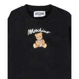 Moschino Felpa Chiusa Girocollo tinta unita con Stampa Nero per Neonata MDF033 NERO MOSCHINO 