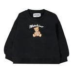 Moschino Felpa Chiusa Girocollo tinta unita con Stampa Nero per Neonata MDF033 NERO MOSCHINO 