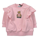 Moschino Felpa tinta unita Girocollo con Stampa Rosa per Neonata MDF036 ROSA MOSCHINO 