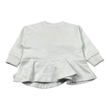 Moschino Felpa Chiusa Girocollo tinta unita con Logo Bianco per Neonata MDF037 BIANCO MOSCHINO 