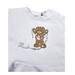 Moschino Felpa Chiusa Girocollo tinta unita con Logo Bianco per Neonata MDF037 BIANCO MOSCHINO 