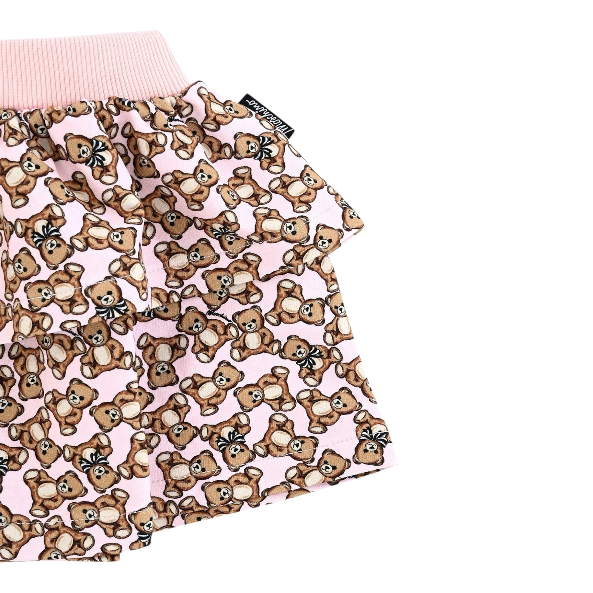Moschino Gonna tinta unita con Stampe Orsi Rosa per Neonata MDJ01NX ROSA MOSCHINO 