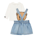 Moschino Completo 2 Pezzi Shirt-Salopette Azzurro per Neonata MDK039 AZZURRO MOSCHINO 