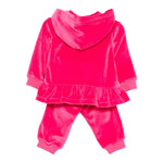 Moschino Completo 2 Pezzi In Vellutto Felpa-Pantalone tinta unita Fuxia per Neonata MDK03B FUXIA MOSCHINO 