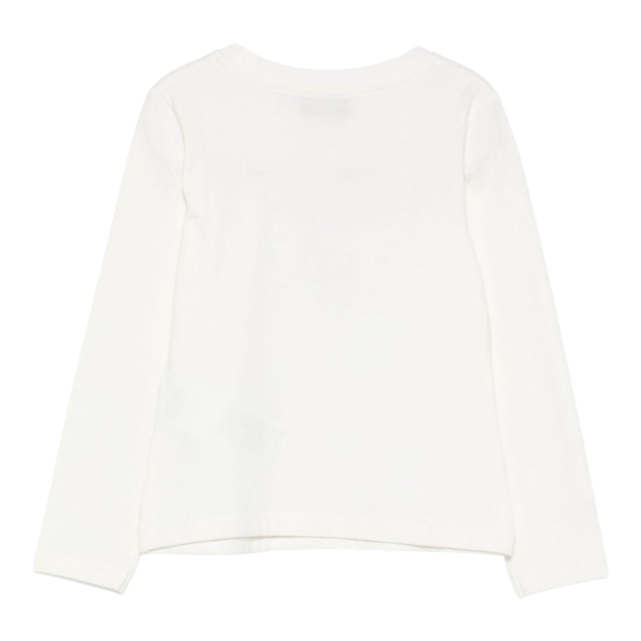 Moschino Shirt Girocollo tinta unita con Logo Bianco per Bambina MDO00UJ BIANCO MOSCHINO 