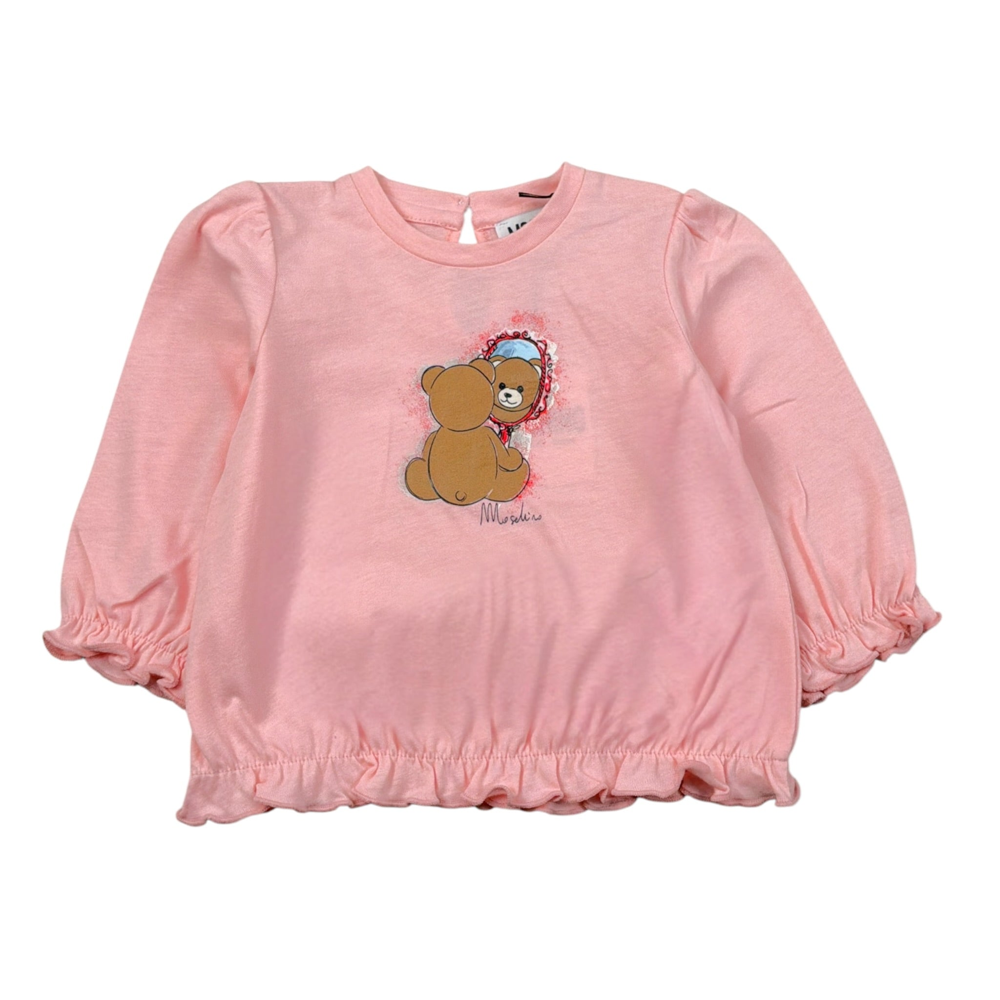 Moschino Shirt tinta unita con Stampa Rosa per Neonata MDO00W ROSA MOSCHINO 