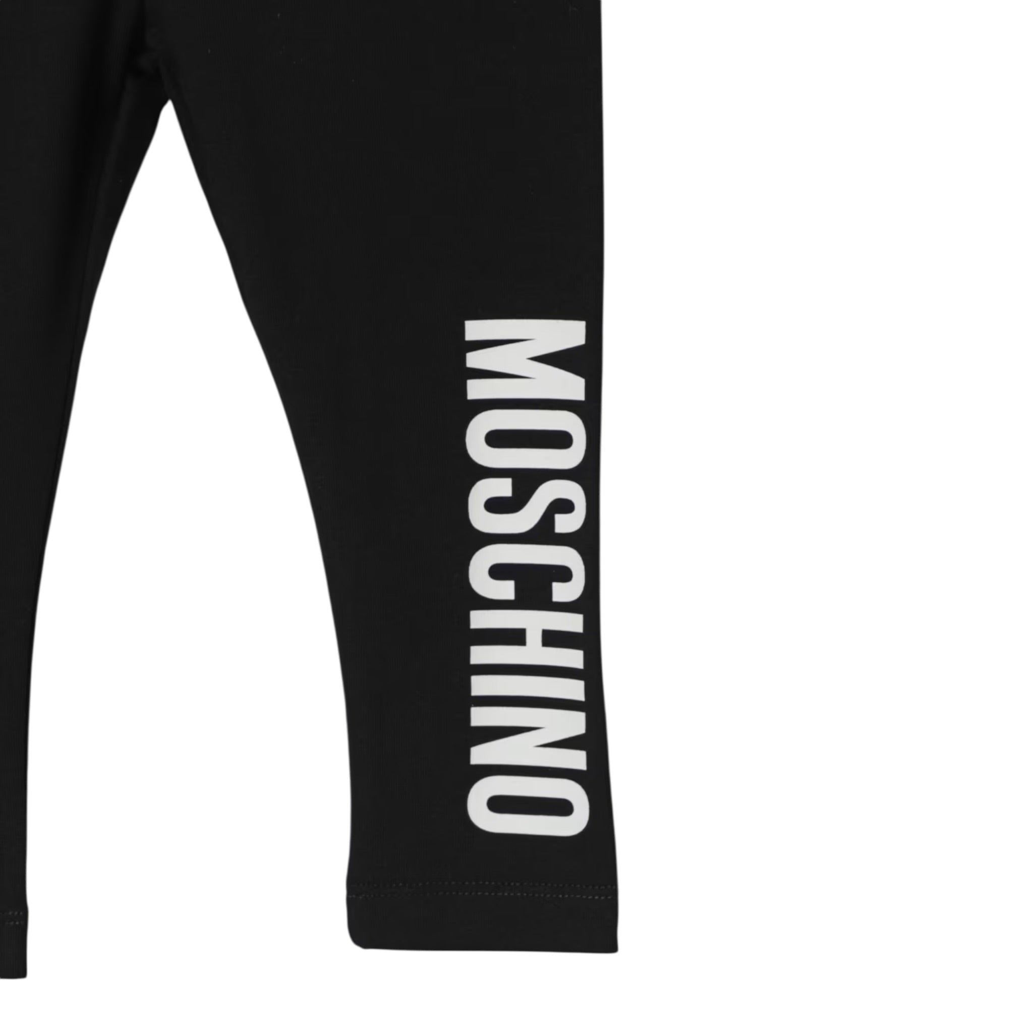 Moschino Leggins tinta unita con Logo Nero per Neonata MDP03HX NERO MOSCHINO 
