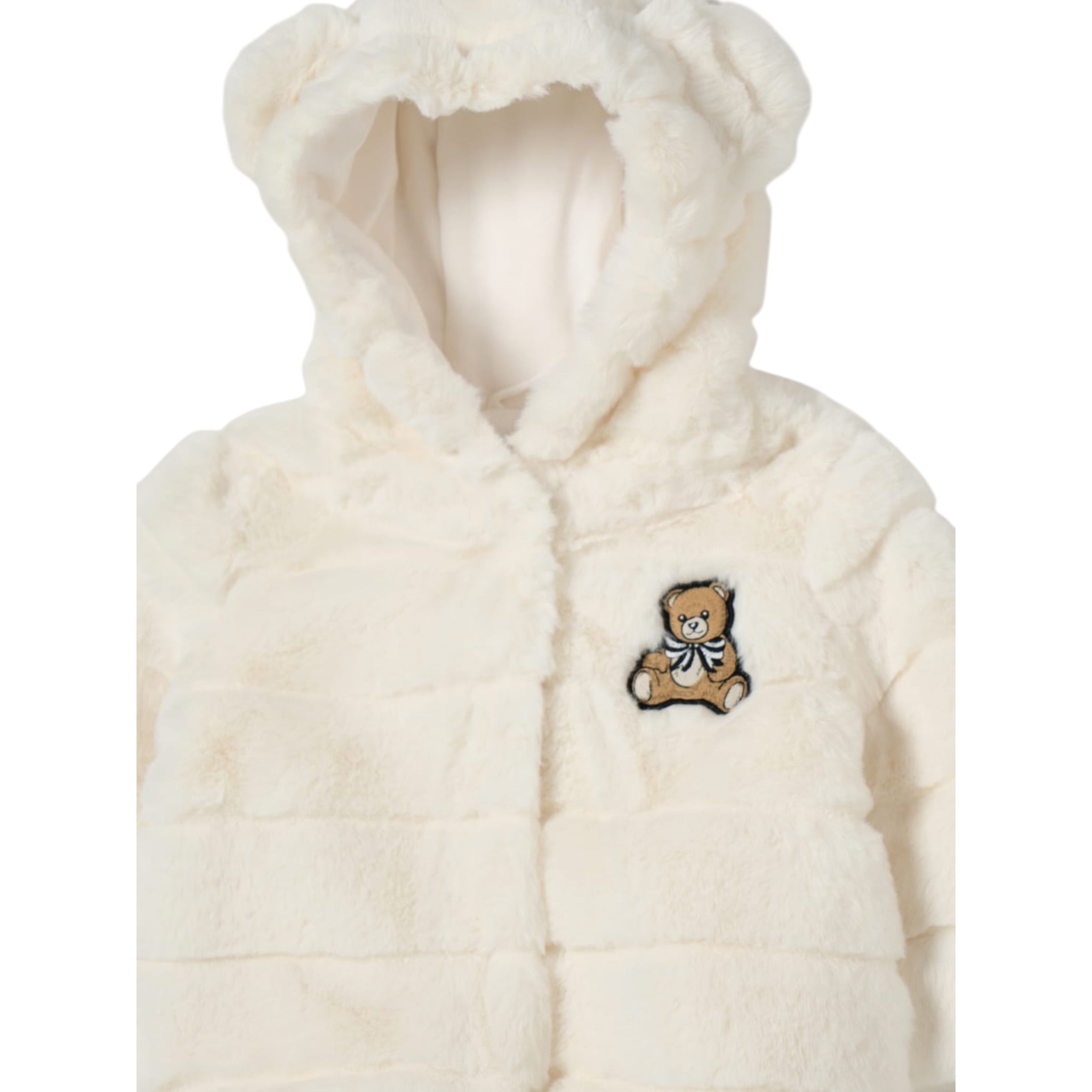 Moschino Giubbino tinta unita con Cappuccio E Bottoni Panna per Neonata MDS02I PANNA MOSCHINO 