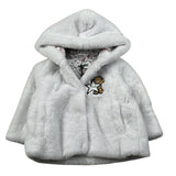 Moschino Pelliccia tinta unita con Cappuccio Grigio per Neonata MDS02L GRIGIO MOSCHINO 