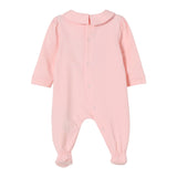 Moschino Tutina Manica Lunga tinta unita con Logo Rosa per Neonata MDT01A ROSA MOSCHINO 