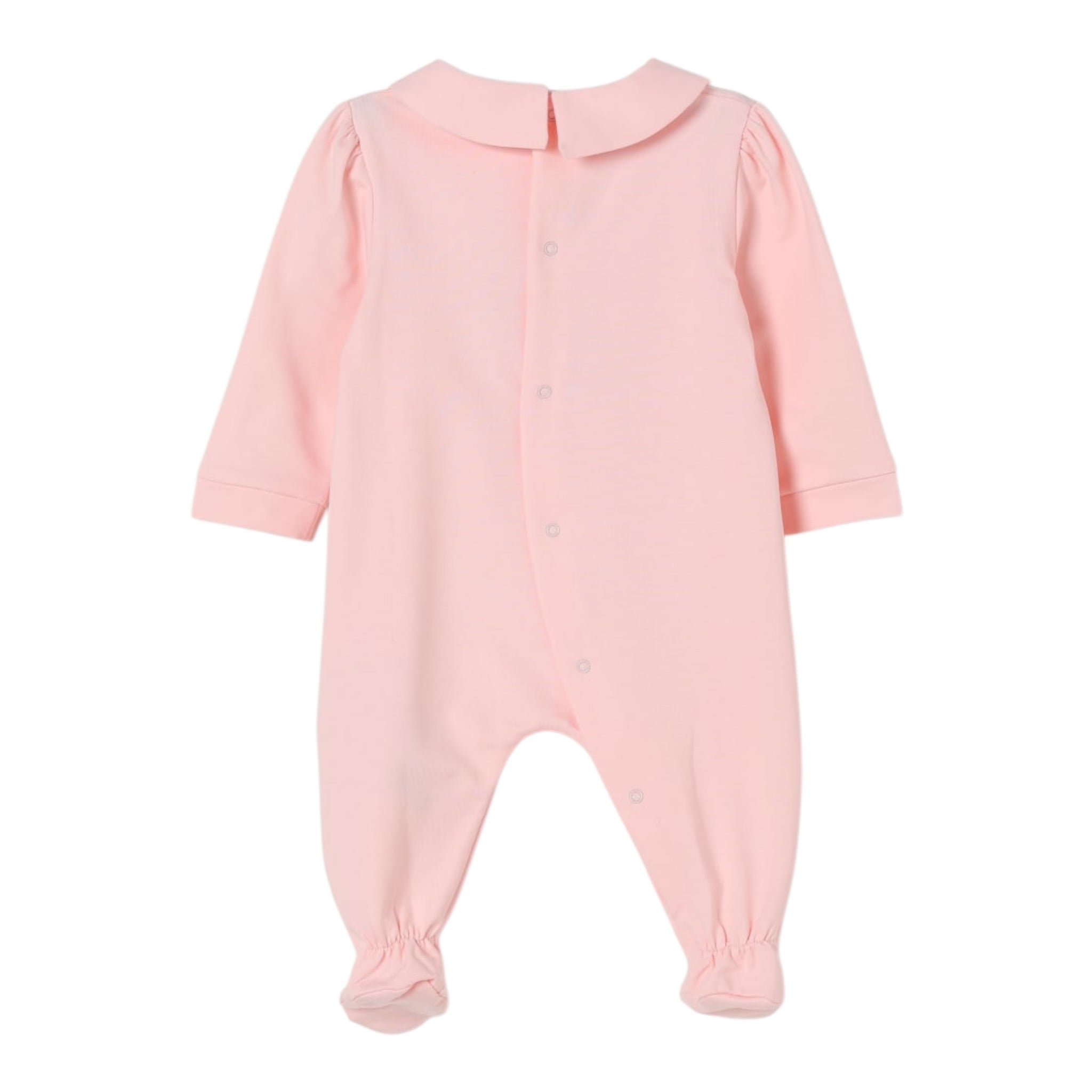 Moschino Tutina Manica Lunga tinta unita con Logo Rosa per Neonata MDT01A ROSA MOSCHINO 