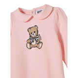 Moschino Tutina Manica Lunga tinta unita con Logo Rosa per Neonata MDT01A ROSA MOSCHINO 