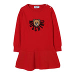 Moschino Abiti Manical Unga tinta unita con Logo Rosso per Bambina MDV0CT ROSSO MOSCHINO 