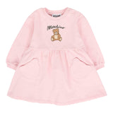 Moschino Abito Manica Lunga tinta unita con Stampa Rosa per Neonata MDV0CU ROSA MOSCHINO 