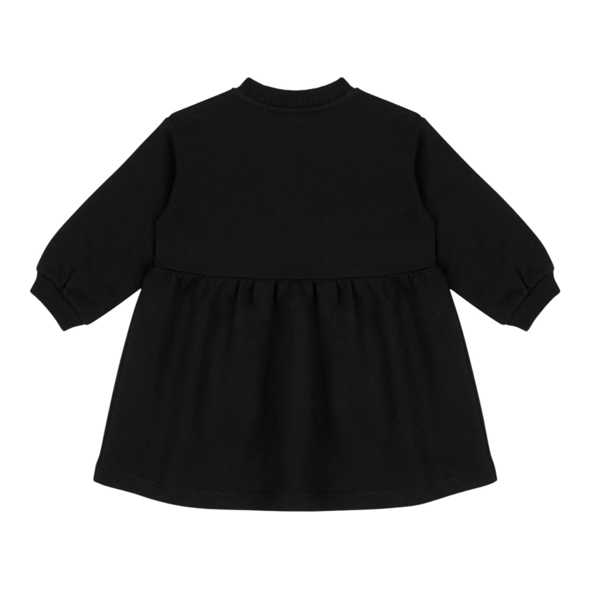 Moschino Abito Manica Lunga tinta unita con Stampa Nero per Bambina MDV0CUXXJ NERO MOSCHINO 