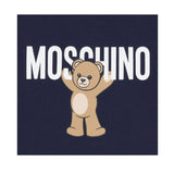 Moschino Abito Girocollo tinta unita con Logo Blu per Neonata MDV0CVX BLU MOSCHINO 