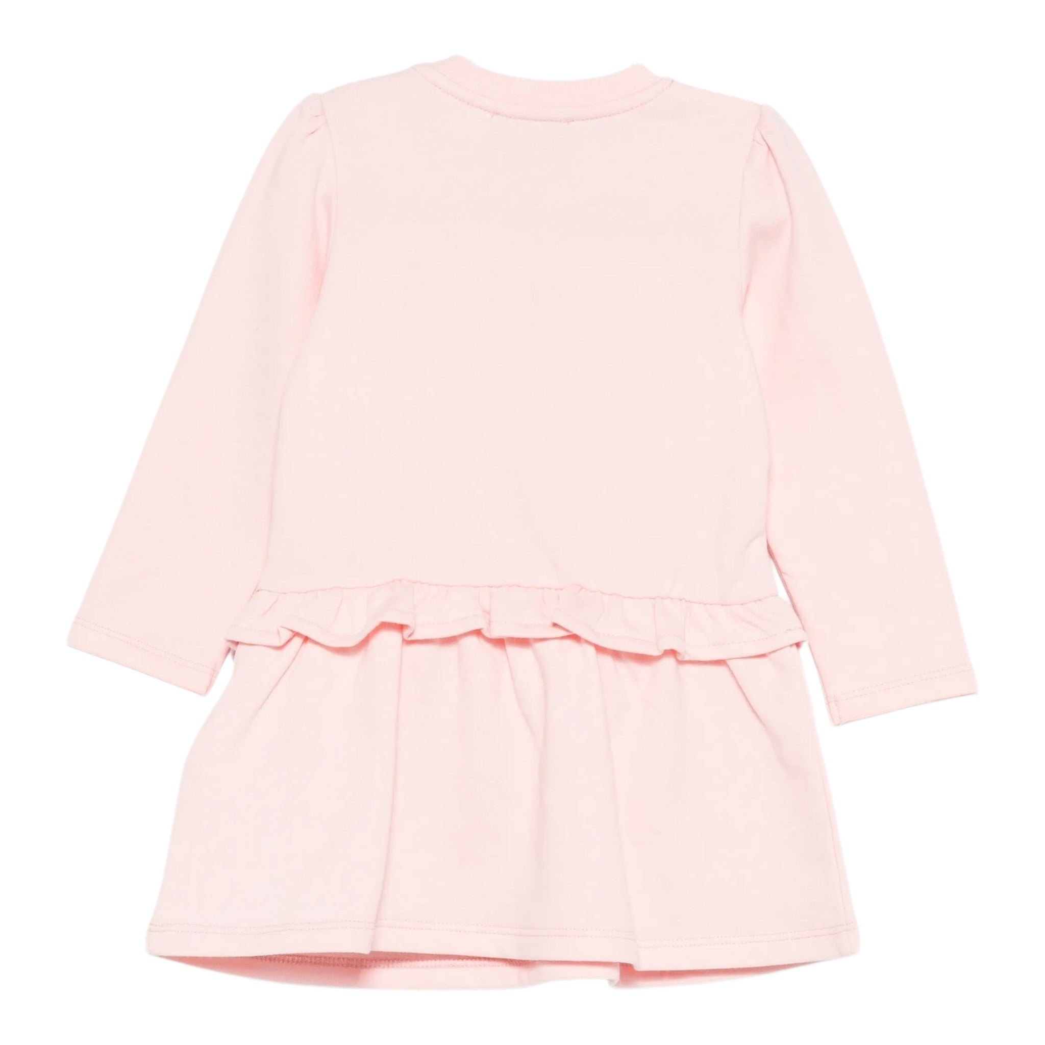 Moschino Abito Manica Lunga tinta unita con Stampa Rosa per Bambina MDV0D1 ROSA MOSCHINO 