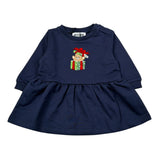 Moschino Abito Manica Lunga tinta unita con Logo Blu per Neonata MDV0DO BLU MOSCHINO 