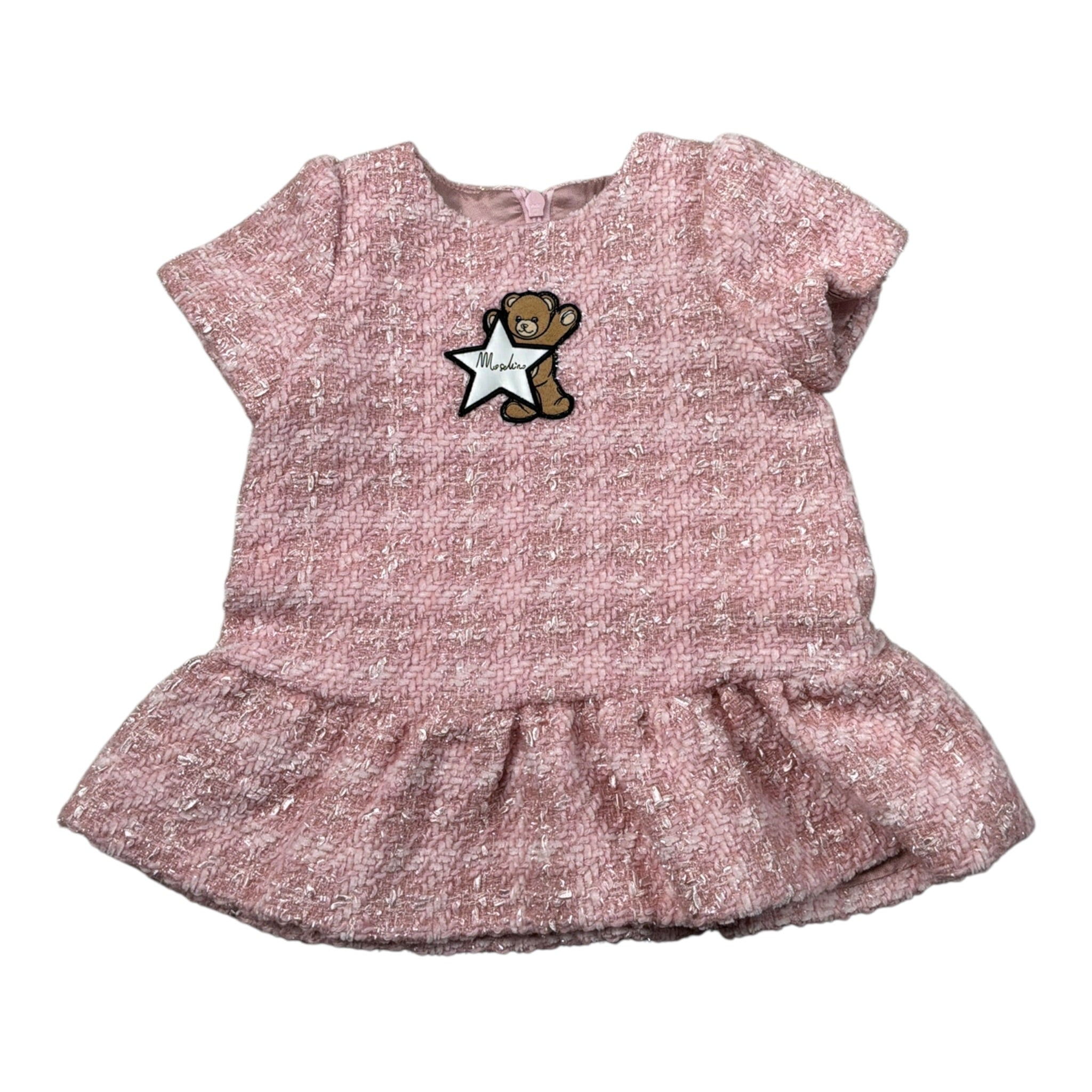 Moschino Abito tinta unita con Stampa Rosa per Neonata MDV0DV ROSA MOSCHINO 