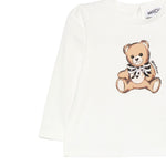 Moschino Shirt Girocollo tinta unita con Stampa Bianco per Neonata MEO001 BIANCO MOSCHINO 