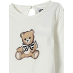 Moschino Shirt Girocollo tinta unita con Stampa Bianco per Neonata MEO001X BIANCO MOSCHINO 