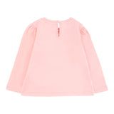 Moschino Shirt Girocollo tinta unita con Stampa Rosa per Neonata MEO001XX ROSA MOSCHINO 