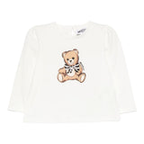 Moschino Shirt Girocollo tinta unita con Stampa Panna per Neonata MEO001XXX PANNA MOSCHINO 
