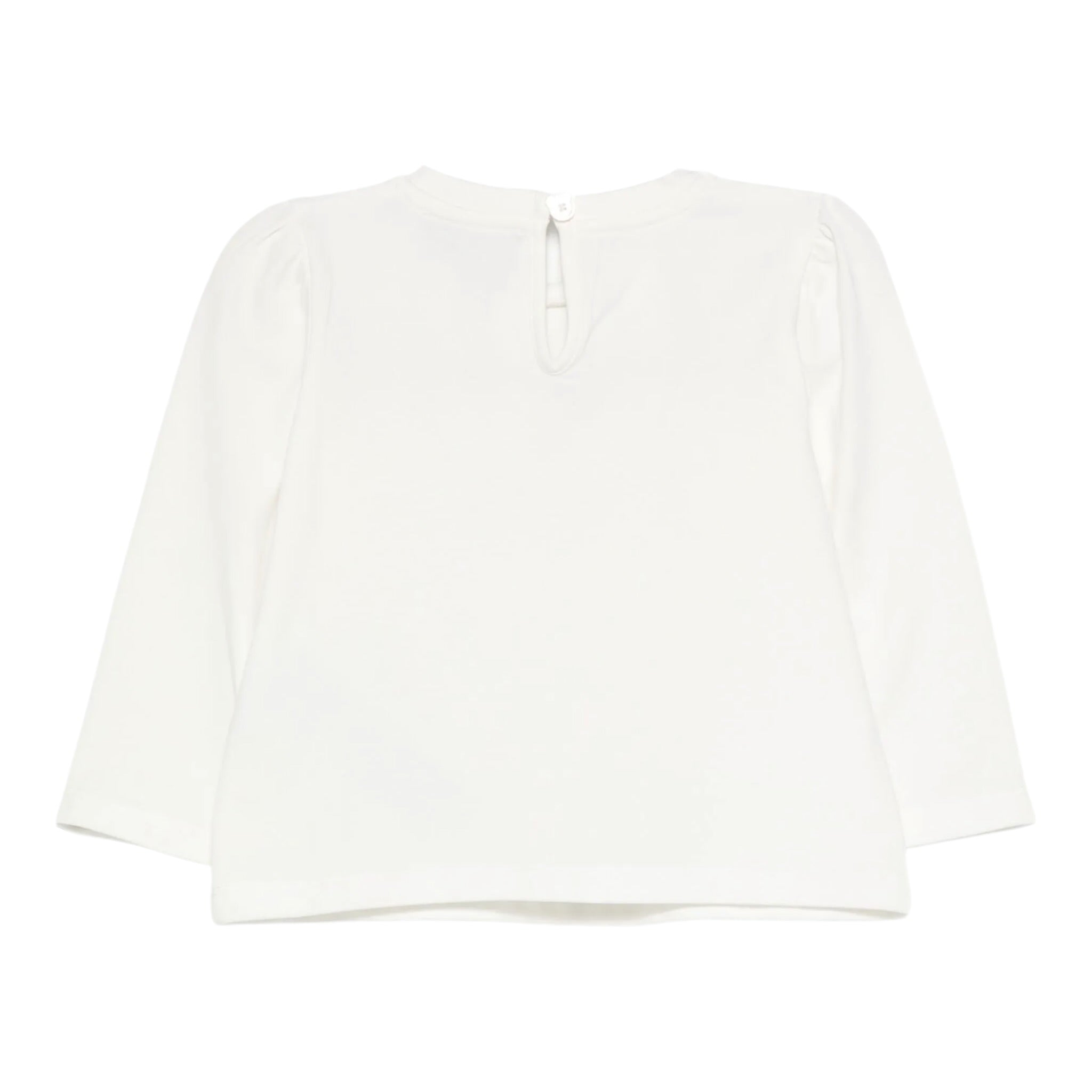 Moschino Shirt Girocollo tinta unita con Stampa Panna per Neonata MEO001XXX PANNA MOSCHINO 