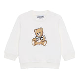 Moschino Felpa Chiusa Girocollo tinta unita con Stampa Bianco per Neonata MFF02K BIANCO MOSCHINO 