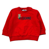 Moschino Felpa Chiusa Girocollo tinta unita con Stampa Rosso per Neonato MHF02K ROSSO MOSCHINO 