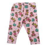 Moschino Leggins tinta unita con Stampa Rosa per Neonata MKP032 ROSA MOSCHINO 