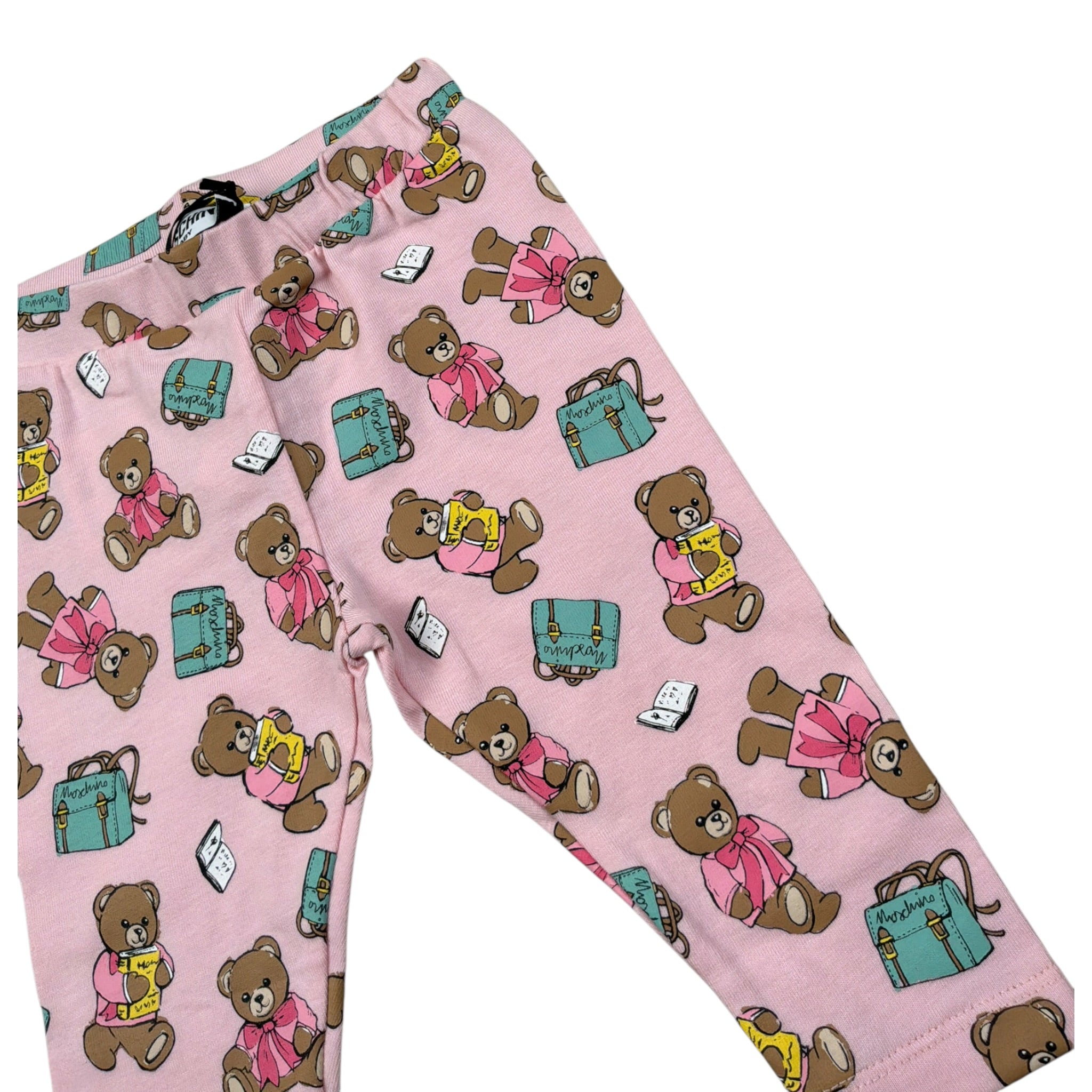 Moschino Leggins tinta unita con Stampa Rosa per Neonata MKP032 ROSA MOSCHINO 