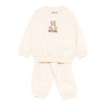 Moschino Completo 2 Pezzi Felpa-Pantalone tinta unita Beige per Neonato MMK05E BEIGE MOSCHINO 