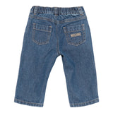 Moschino Jeans tinta unita con Elastico In Vita Blu per Neonato MMP04ZN BLU MOSCHINO 