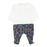 Moschino Tutina Manica Lunga Bicolore Bianco/Blu per Neonato MMY06Z BIANCO/BLU MOSCHINO 