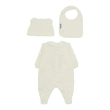 Moschino Set 3 Pezzi Tutina-Cappello-Bavette Beige per Neonato MMY08B BEIGE MOSCHINO 