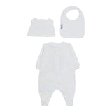 Moschino Set 3 Pezzi Tutina-Cappello-Bavette Bianco per Neonato MMY08B BIANCO MOSCHINO 