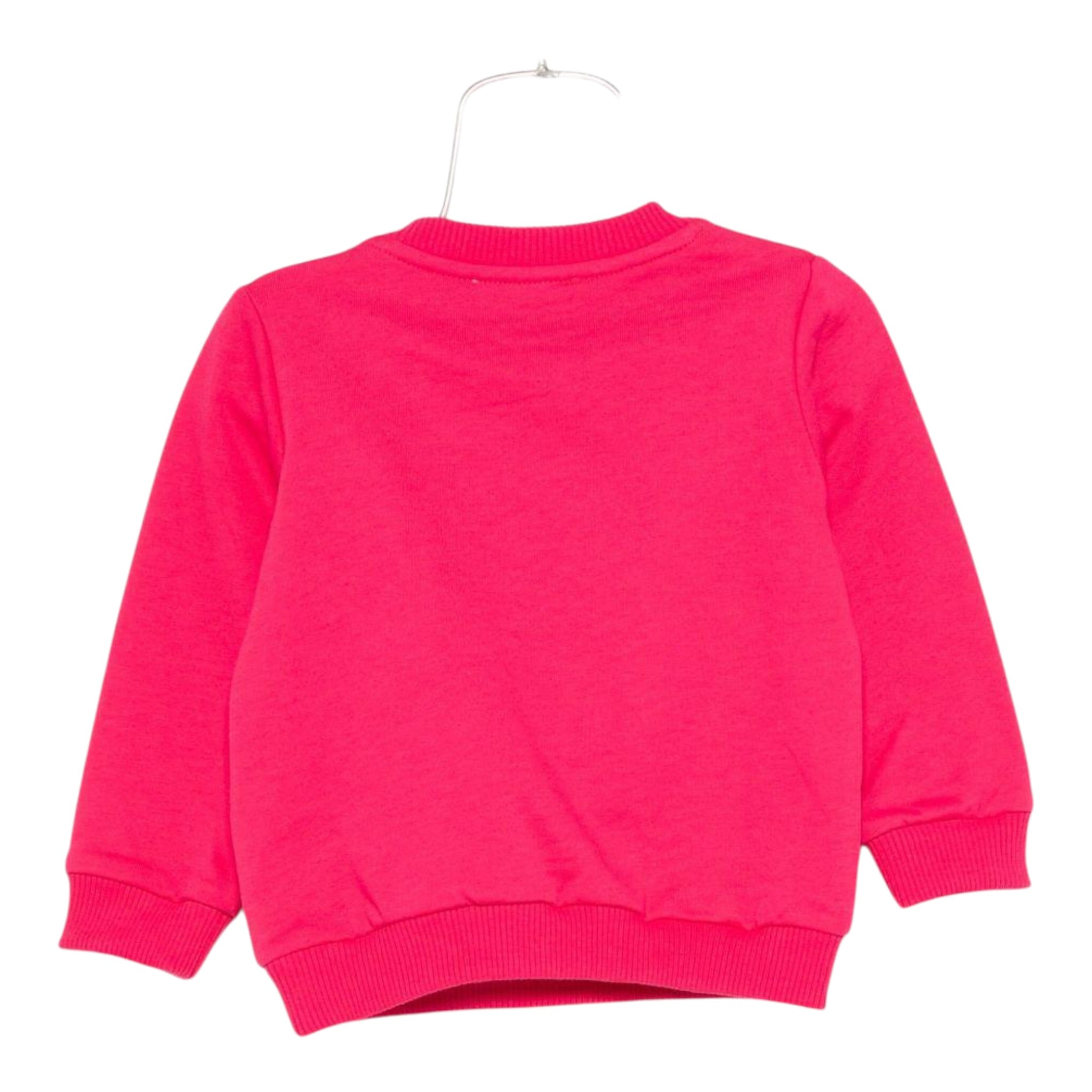 Moschino Felpa Chiusa Girocollo tinta unita con Stampa Fuxia per Neonata MNF060X FUXIA MOSCHINO 