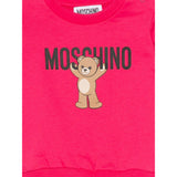 Moschino Felpa Chiusa Girocollo tinta unita con Stampa Fuxia per Neonata MNF060X FUXIA MOSCHINO 