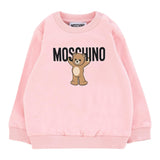 Moschino Felpa Chiusa Girocollo tinta unita con Stampa Rosa per Neonata MNF060X ROSA MOSCHINO 