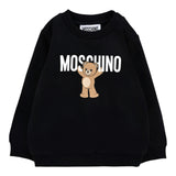 Moschino Felpa Chiusa Girocollo tinta unita con Stampa Nero per Neonato MNF060XX NERO MOSCHINO 