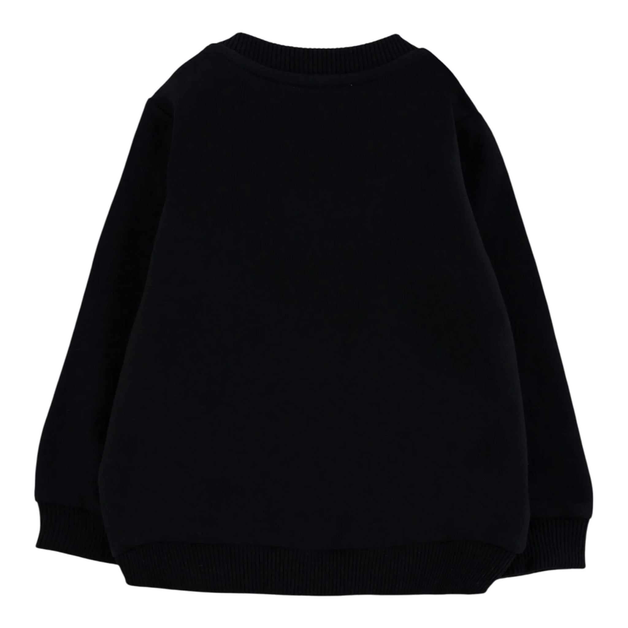 Moschino Felpa Chiusa Girocollo tinta unita con Stampa Nero per Neonato MNF060XX NERO MOSCHINO 